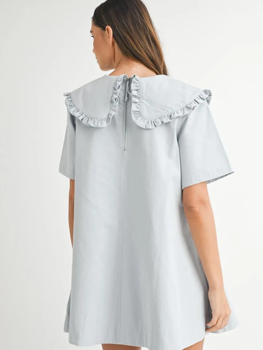 PETER PAN COLLAR MINI DRESS - LIGHT BLUE sold by OAK product image thumbnail 2