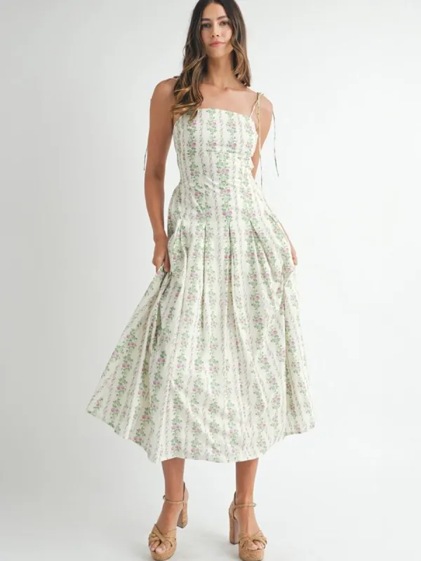 BANDEAU SPAGHETTI STRAP MAXI DRESS - FLORAL sold by OAK