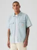 LEVI'S SHORT-SLEEVE DALTON WORKER SHIRT - LENOX BLEACHED RAILROAD STRIPE sold by OAK