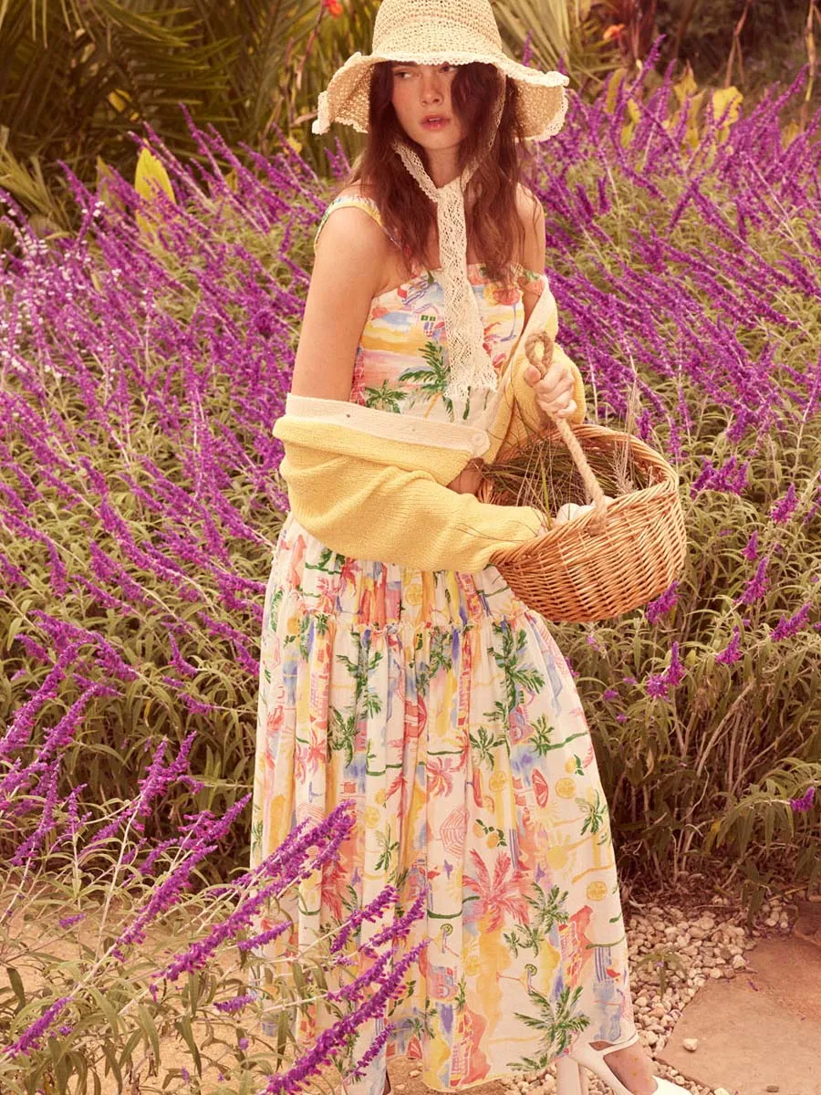 TROPICAL SMOCKED MAXI SKIRT sold by OAK product image thumbnail 5