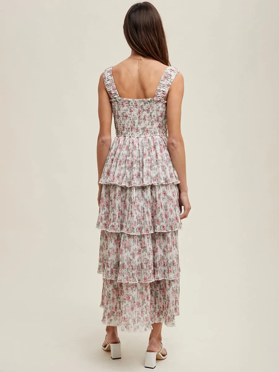 FLORAL TIERED LAYER MIDI DRESS sold by OAK product image thumbnail 2
