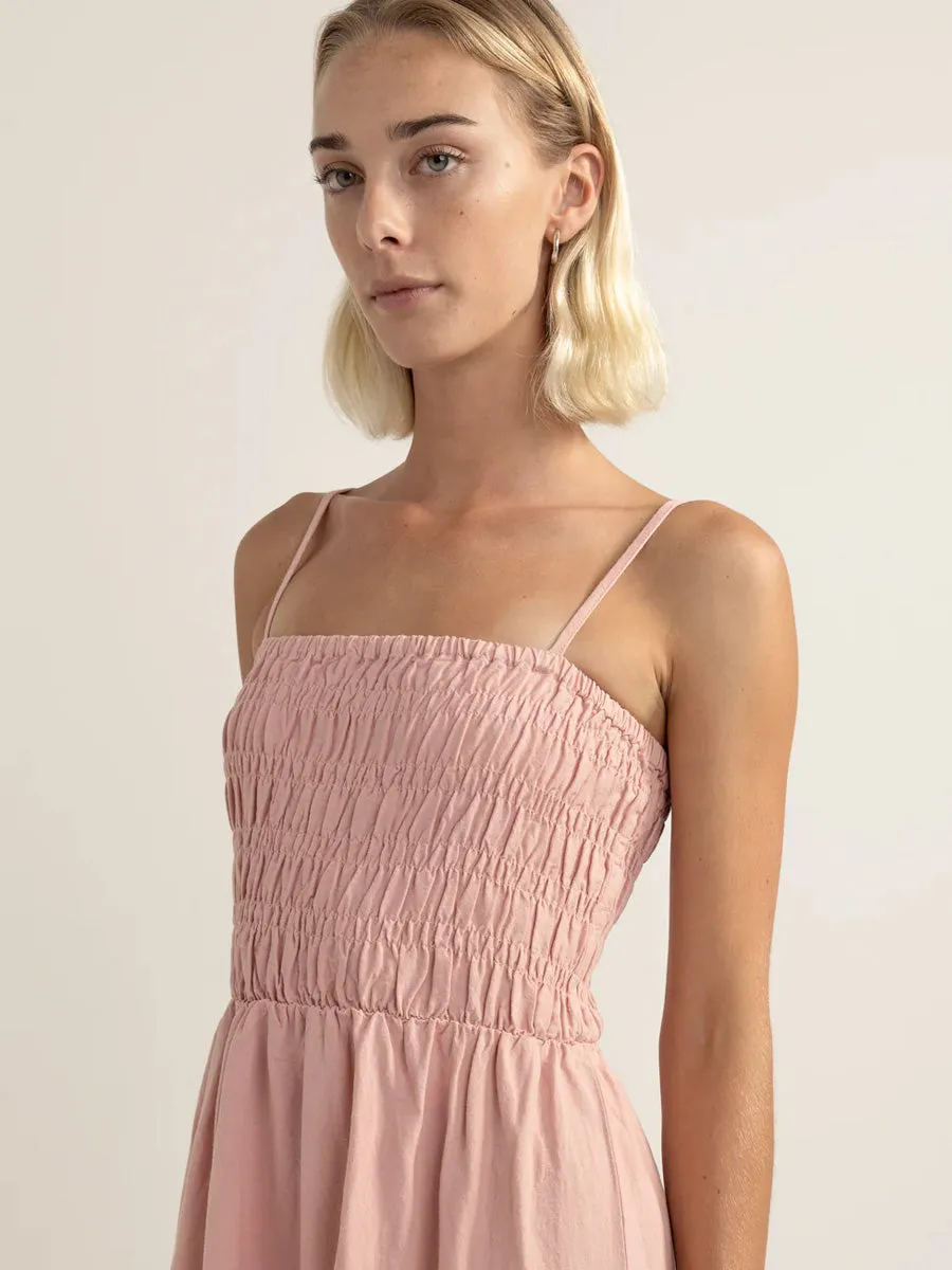 CLASSIC SHIRRED MIDI DRESS - DUSTY PINK sold by OAK product image thumbnail 3