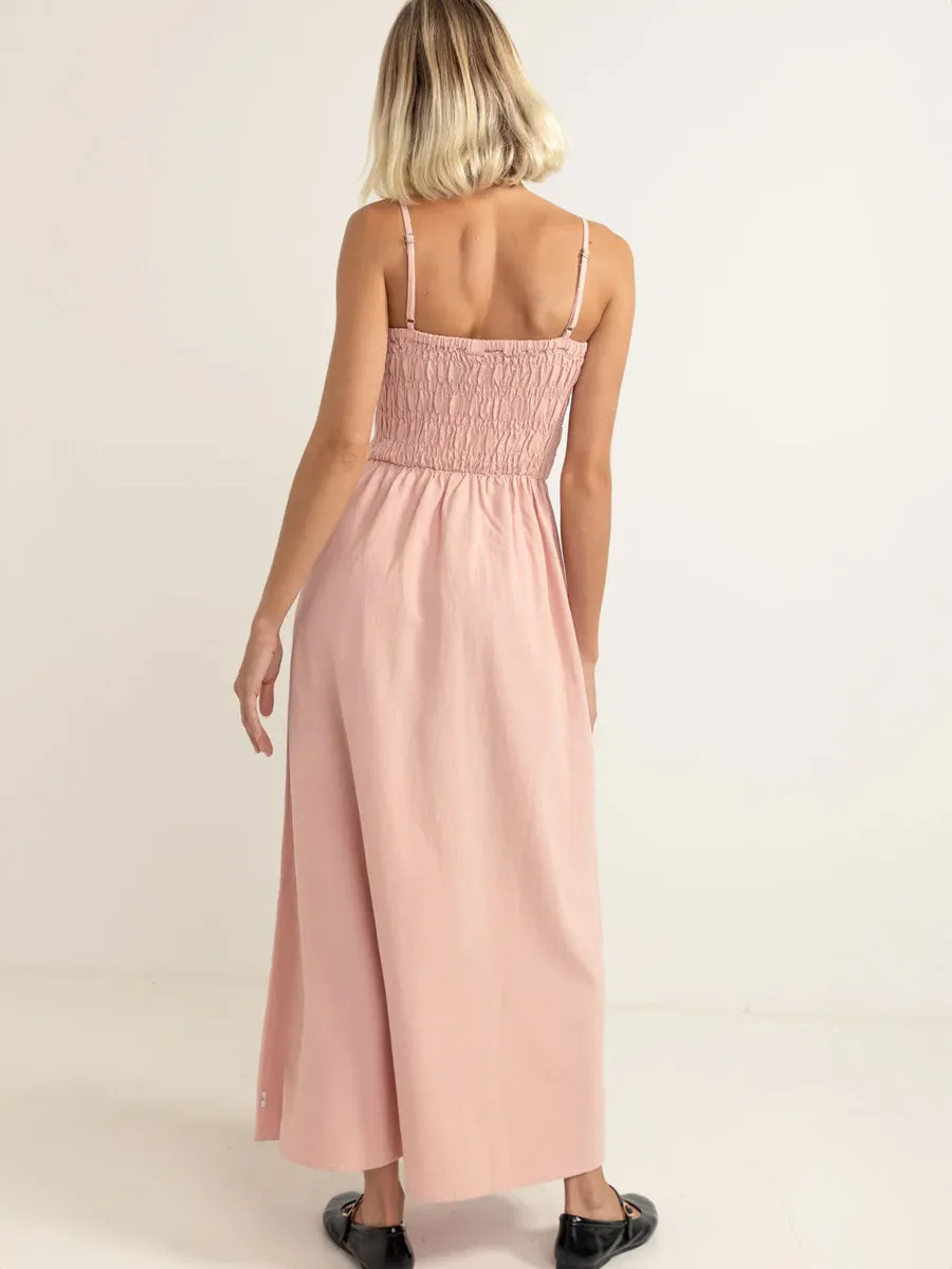 CLASSIC SHIRRED MIDI DRESS - DUSTY PINK sold by OAK product image thumbnail 2