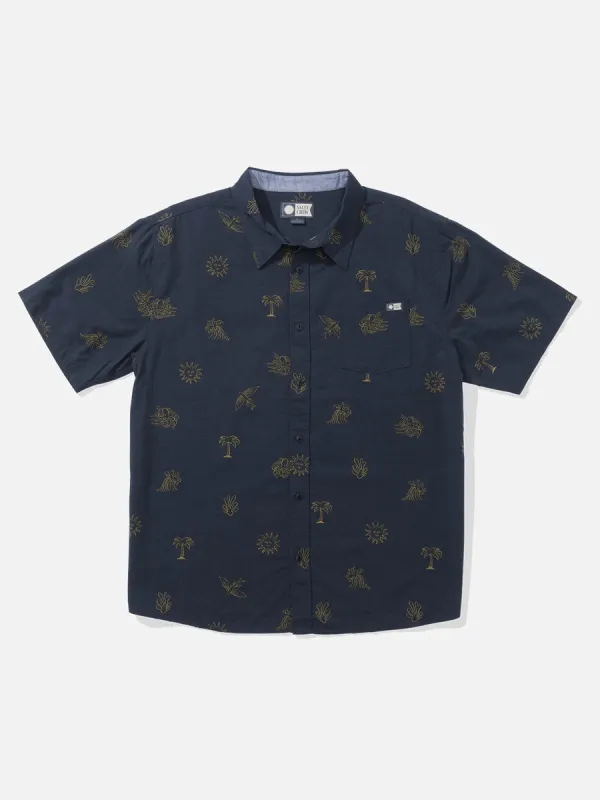 SALTY CREW GOOD VIBES SHORT-SLEEVE WOVEN - NAVY sold by OAK