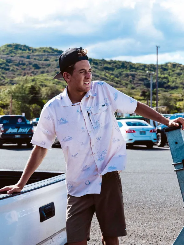 SALTY CREW HELMANS UV BUTTON UP - OYSTER sold by OAK