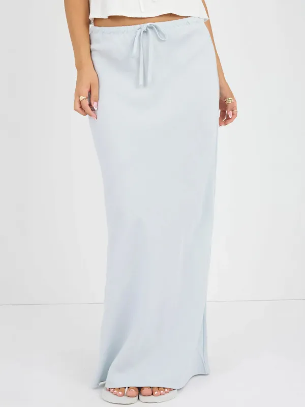 BIAS CUT MAXI SKIRT - BLUE sold by OAK