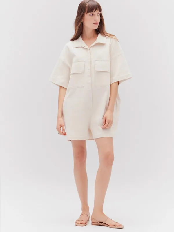 OVERSIZE ROMPER - MILK sold by OAK