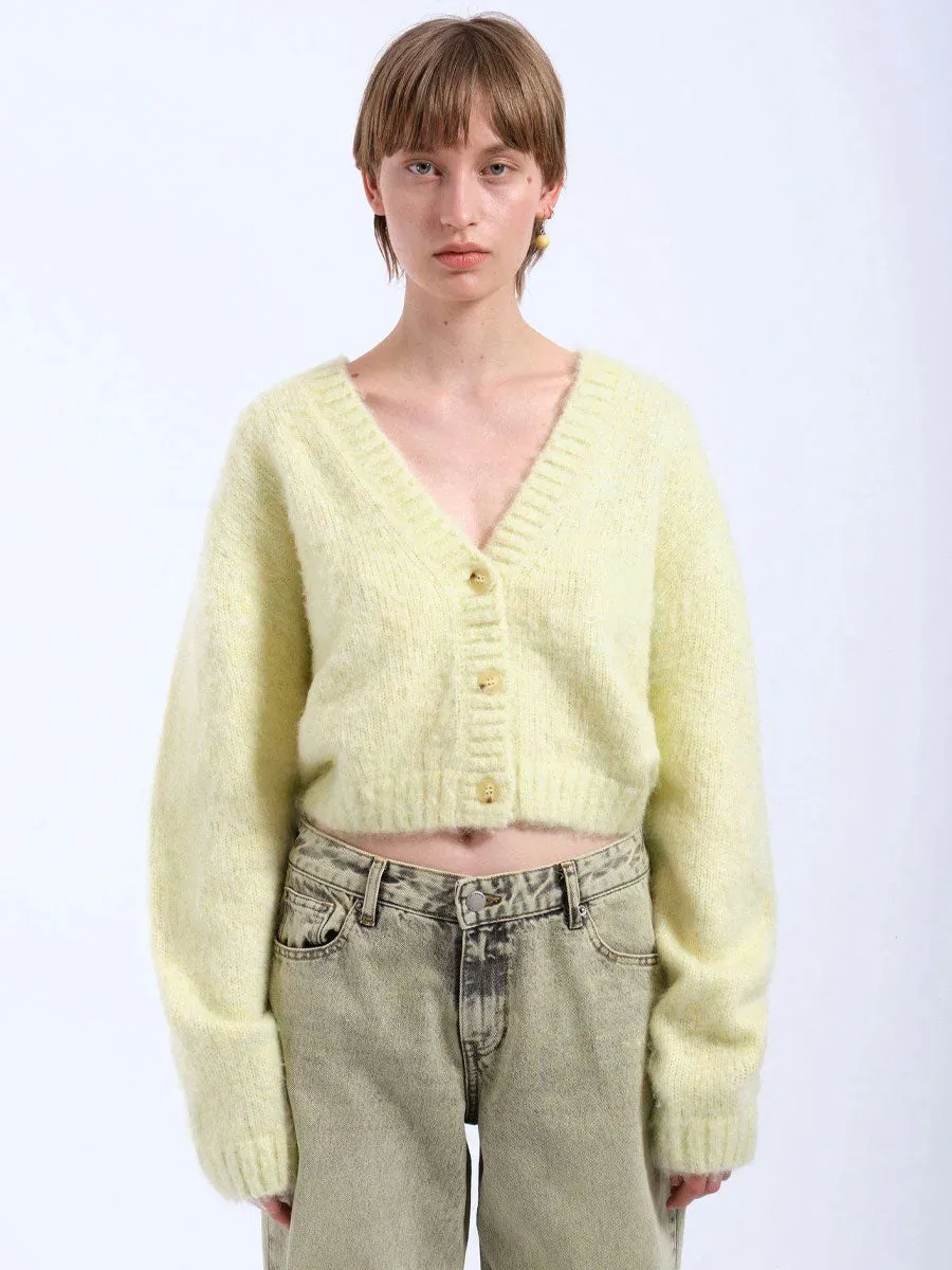 BETTY CARDIGAN - BRUSHED LIGHT YELLOW sold by OAK