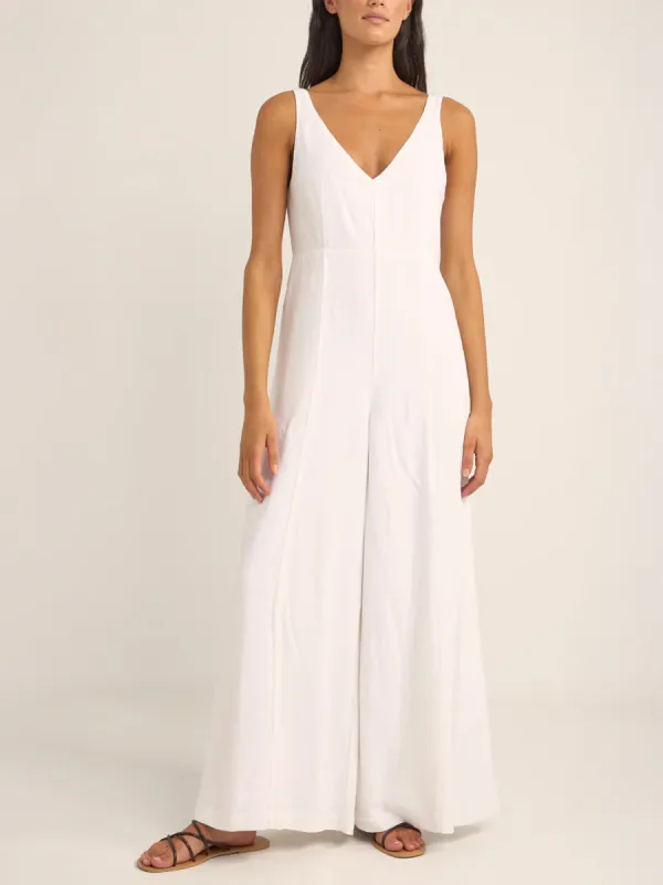KIKI WIDE LEG JUMPSUIT - WHITE sold by OAK