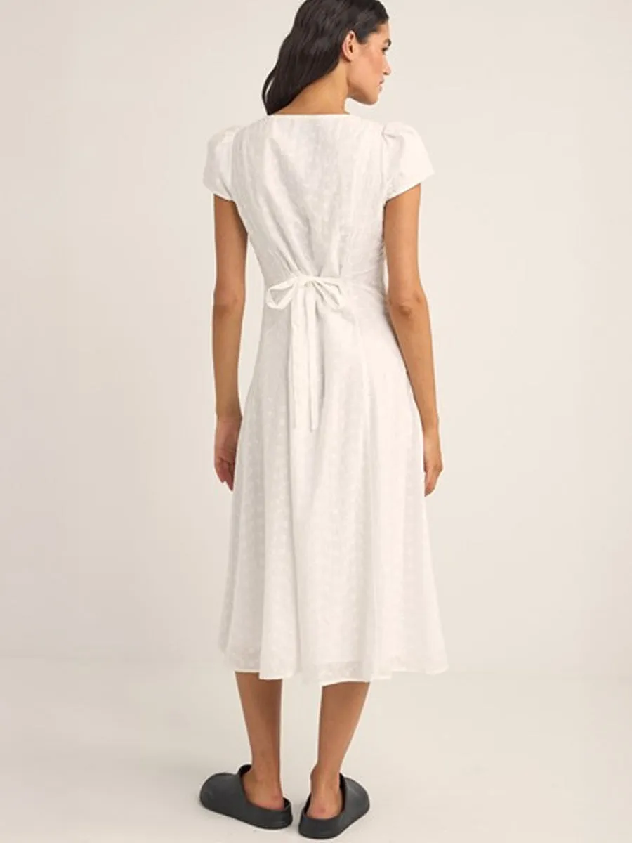 TALLULAH CAP SLEEVE MIDI DRESS - WHITE sold by OAK product image thumbnail 2