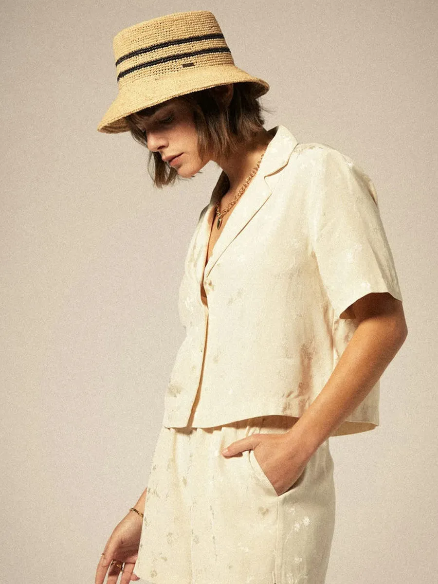 SILKY JACQUARD BUTTON DOWN - WHITECAP FLORAL sold by OAK product image thumbnail 2