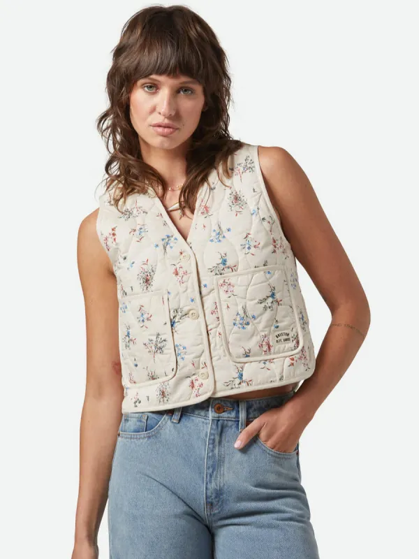 FIELD FLORAL QUILTED VEST sold by OAK
