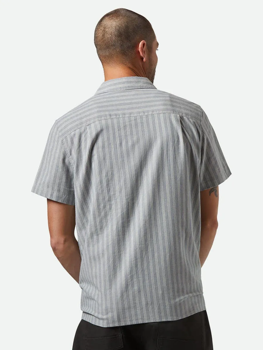 BRIXTON CRU OXFORD STRIPE SHORT-SLEEVE SHIRT - BASALT BLUE/WHITECAP sold by OAK product image thumbnail 2