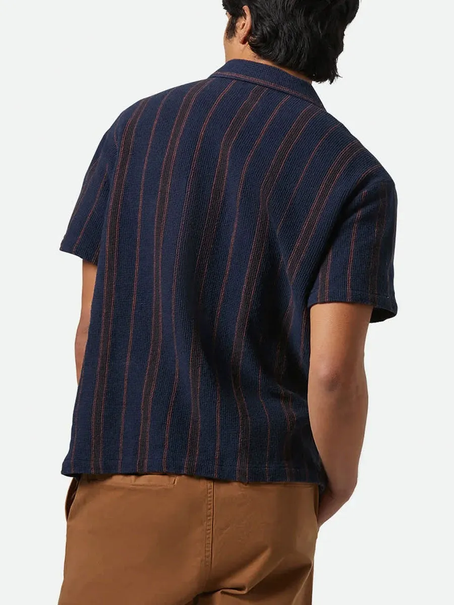 BRIXTON BUNKER WAFFLE STRIPE SHORT-SLEEVE SHIRT - WASHED NAVY sold by OAK product image thumbnail 2