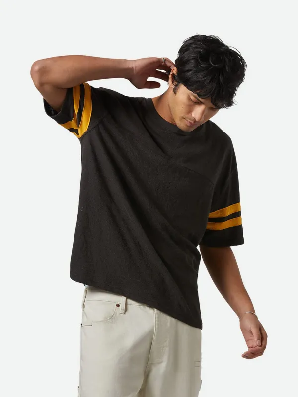 BRIXTON VINTAGE FOOTBALL MESH JERSEY - WASHED BLACK/RAY FLOWER sold by OAK