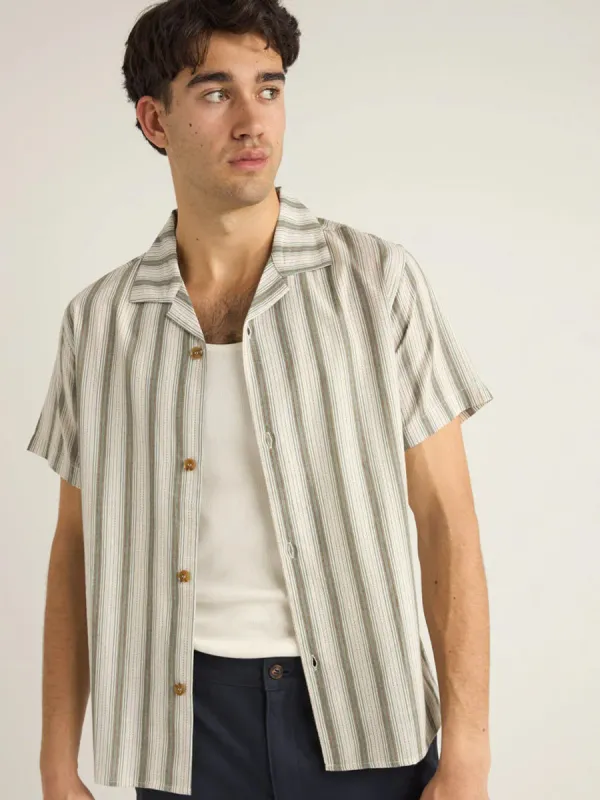 RHYTHM VACATION STRIPE SHORT-SLEEVE SHIRT - FERN sold by OAK