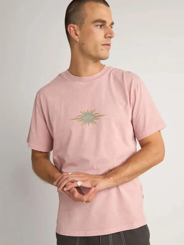 RHYTHM FLAME PRINTED VINTAGE SHORT-SLEEVE T-SHIRT - MAUVE made by Rhythm.