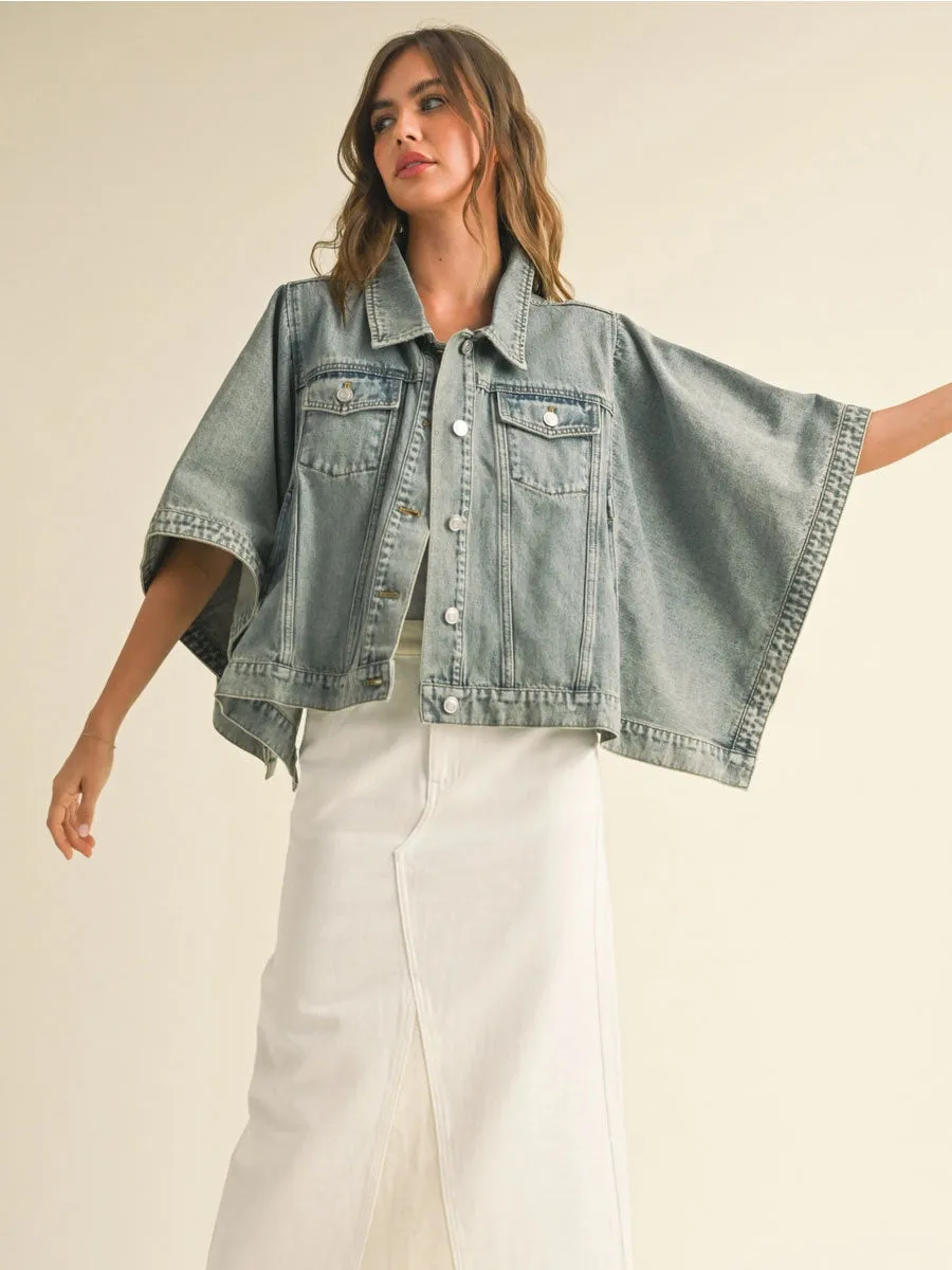 DENIM CAPE JACKET sold by OAK product image thumbnail 4