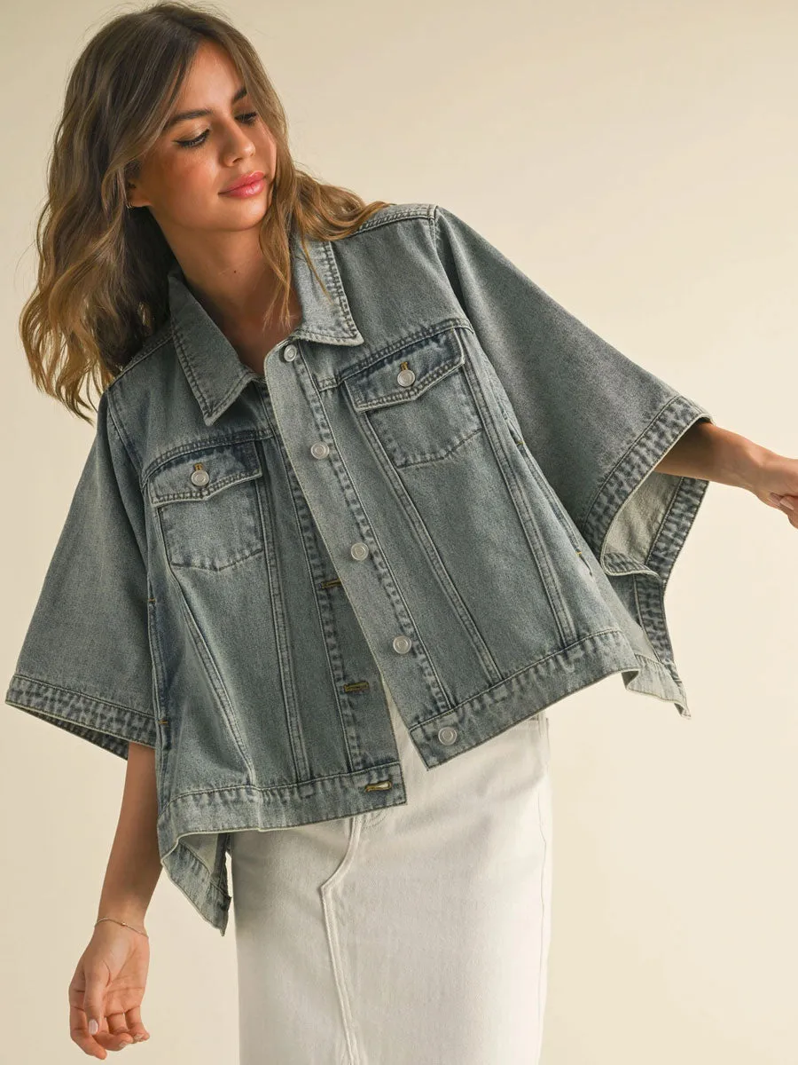 DENIM CAPE JACKET sold by OAK