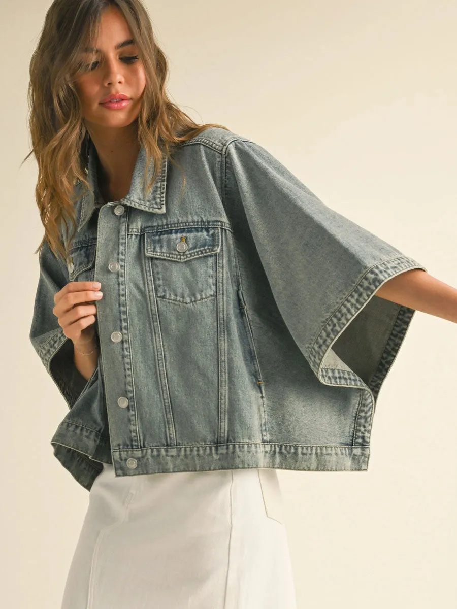DENIM CAPE JACKET sold by OAK product image thumbnail 2