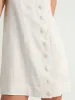 LINEN BUTTON LINEN DRESS WITH SCALLOP EDGING - WHITE sold by OAK