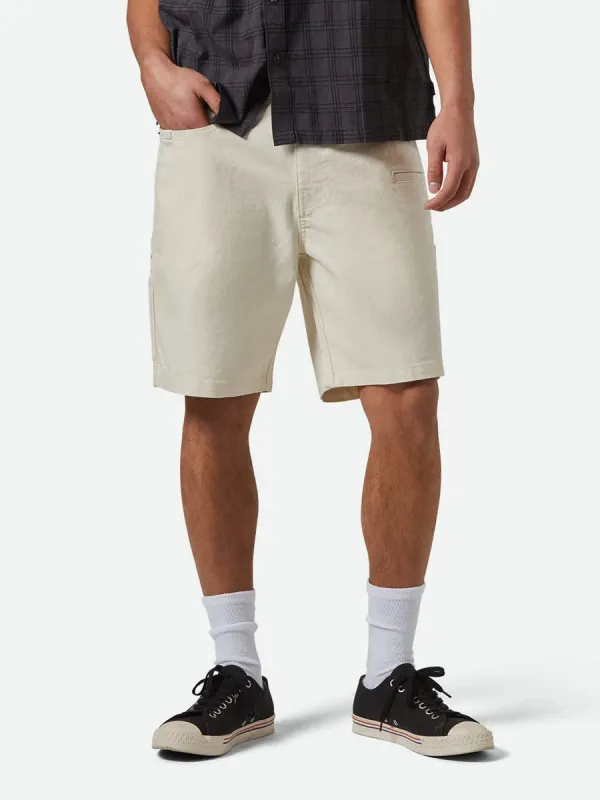 BRIXTON BUILDERS CARPENTER BAGGY SHORT - EGRET WHITE sold by OAK
