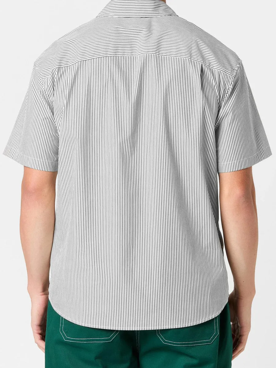 BRIXTON BUILDERS AUTO SHORT-SLEEVE WOVEN SHIRT - BLACK/OFF WHITE STRIPE sold by OAK product image thumbnail 2