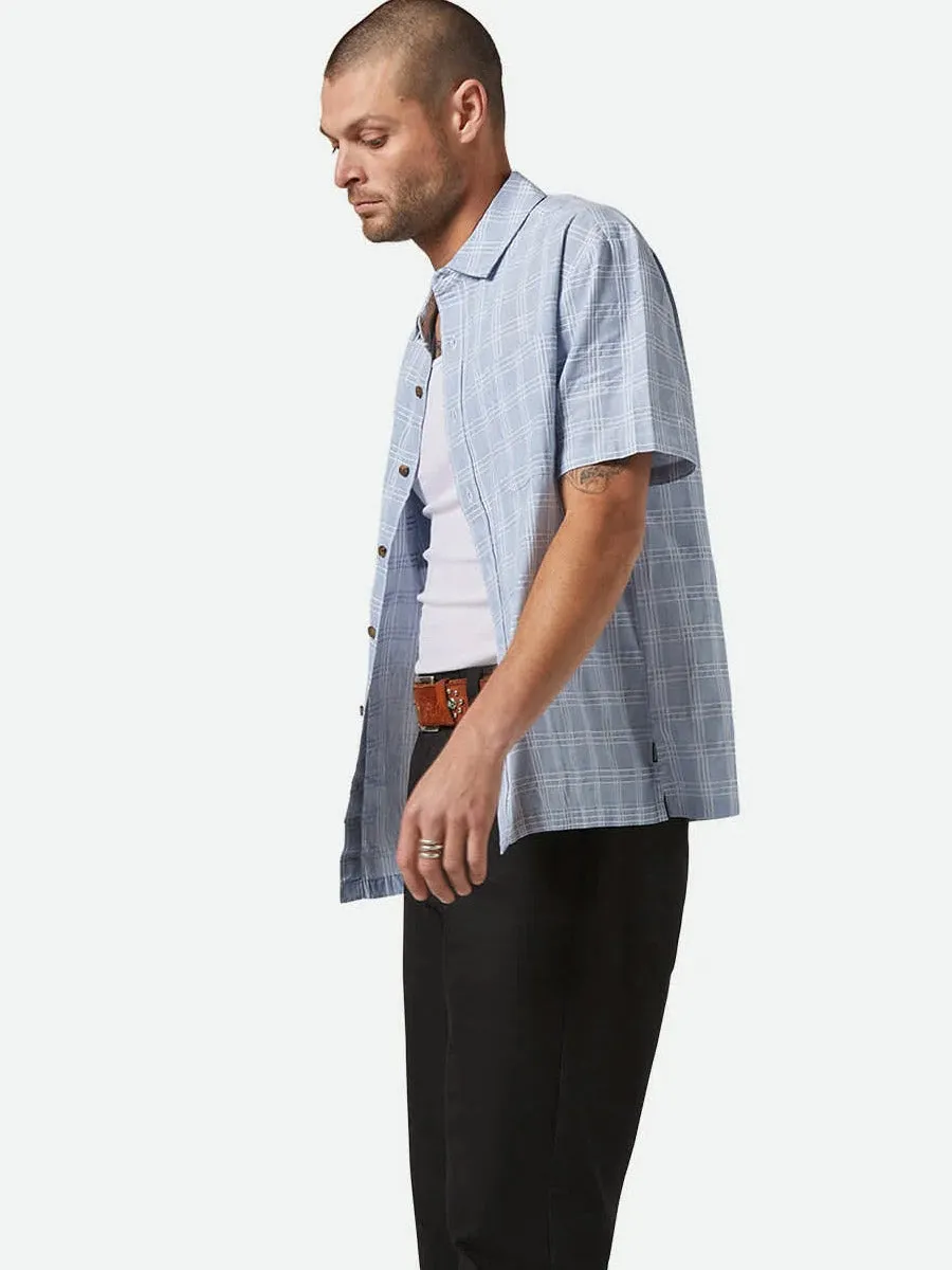 BRIXTON CRU OXFORD PLAID SHORT-SLEEVE WOVEN SHIRT - LIGHT BLUE/WHITE PLAID sold by OAK product image thumbnail 3