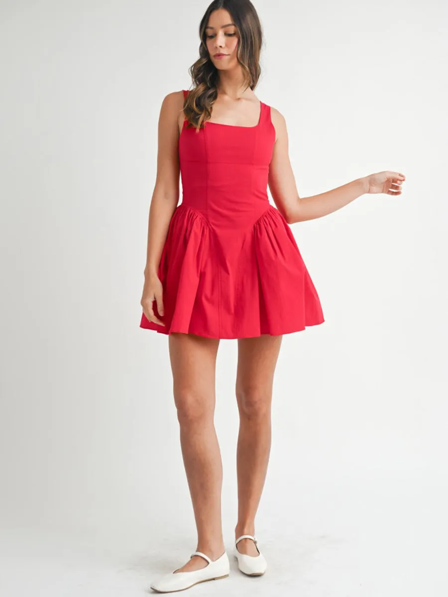CORSET MINI DRESS - RED sold by OAK