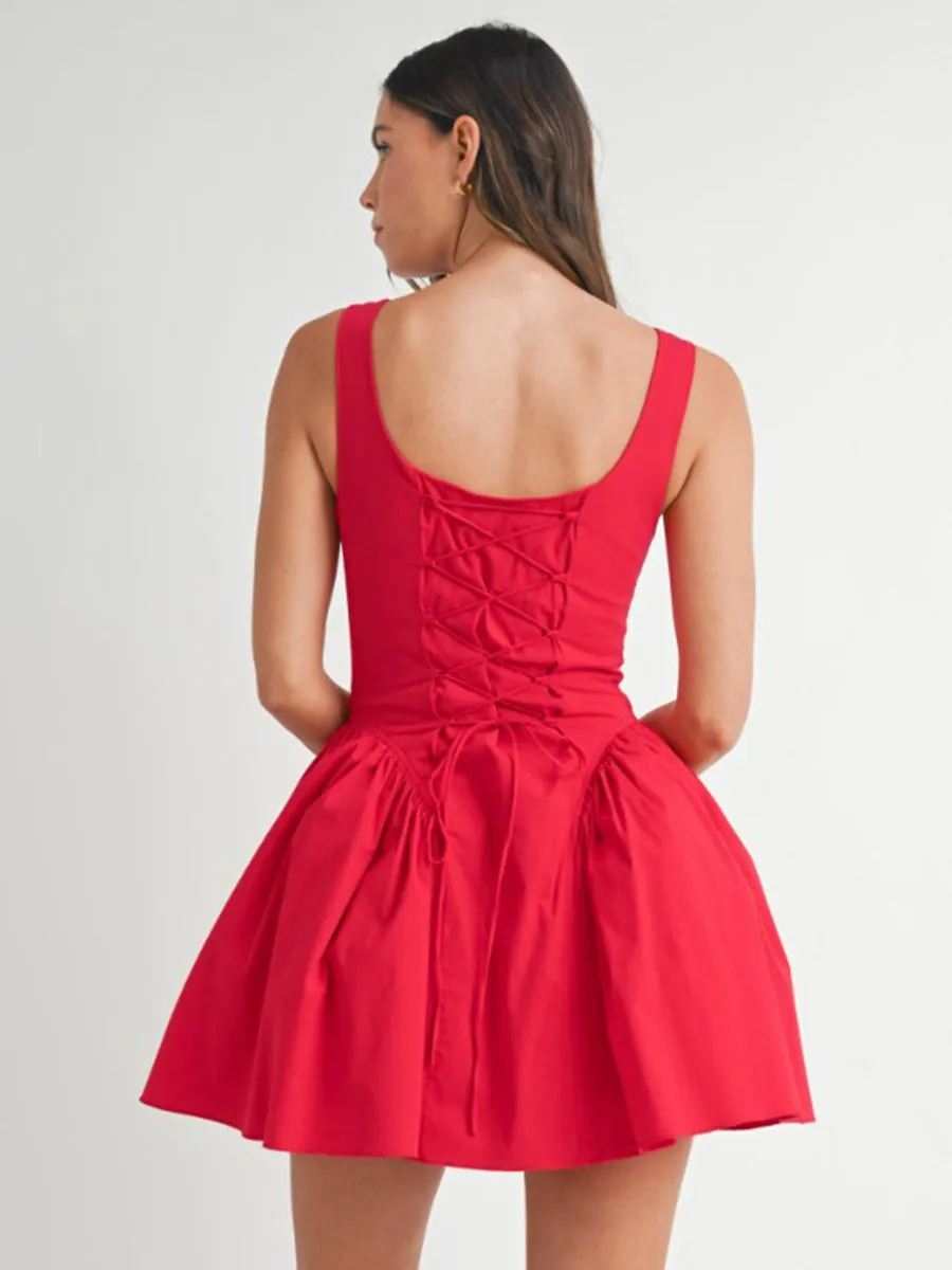 CORSET MINI DRESS - RED sold by OAK product image thumbnail 2