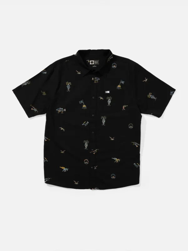 SALTY CREW SESSION SHORT-SLEEVE BUTTON UP - BLACK sold by OAK
