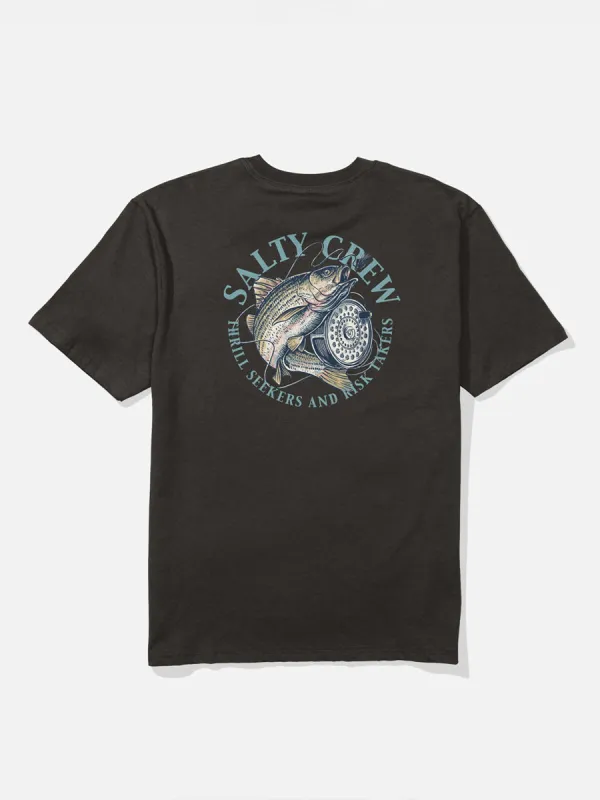 SALTY CREW REEL FLY CLASSIC SHORT-SLEEVE TEE - BLACK sold by OAK
