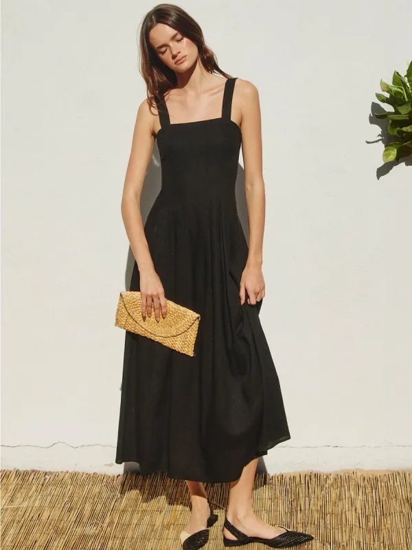 HEAVEN SENT DETAILED MAXI DRESS - BLACK sold by OAK