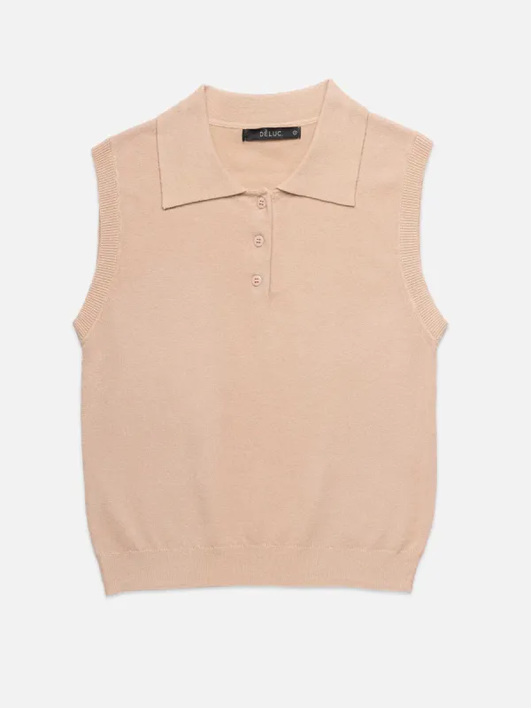 CASSIO KNIT TOP - BEIGE sold by OAK