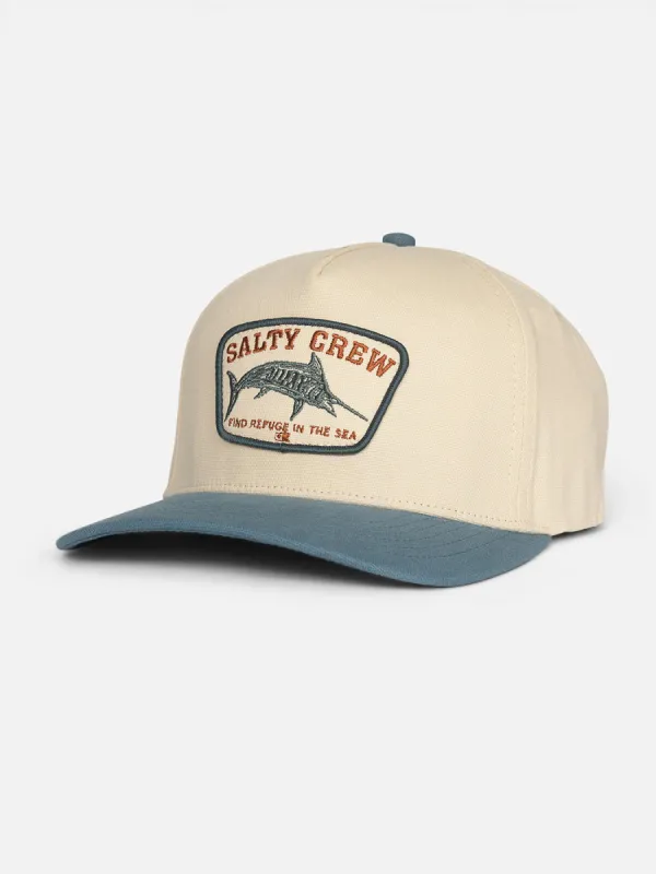 SALTY CREW BILLFISHER SNAPBACK - OFF WHITE PILOT BLUE sold by OAK