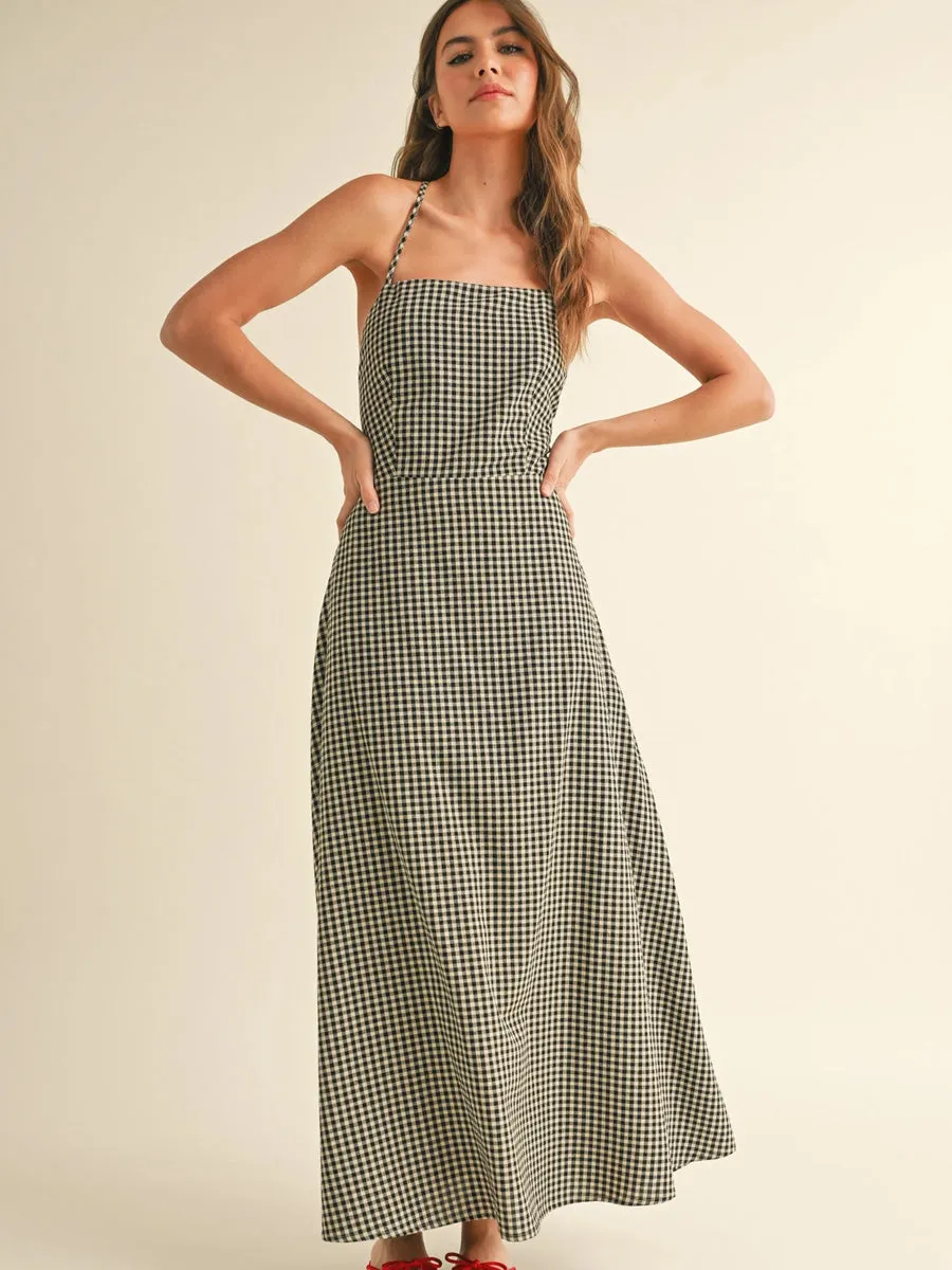 GINGHAM LONGLINE DRESS sold by OAK