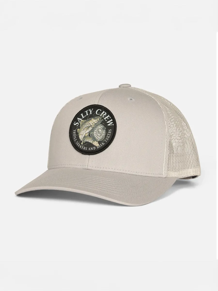 SALTY CREW REEL FLY RETRO TRUCKER - SILVER sold by OAK