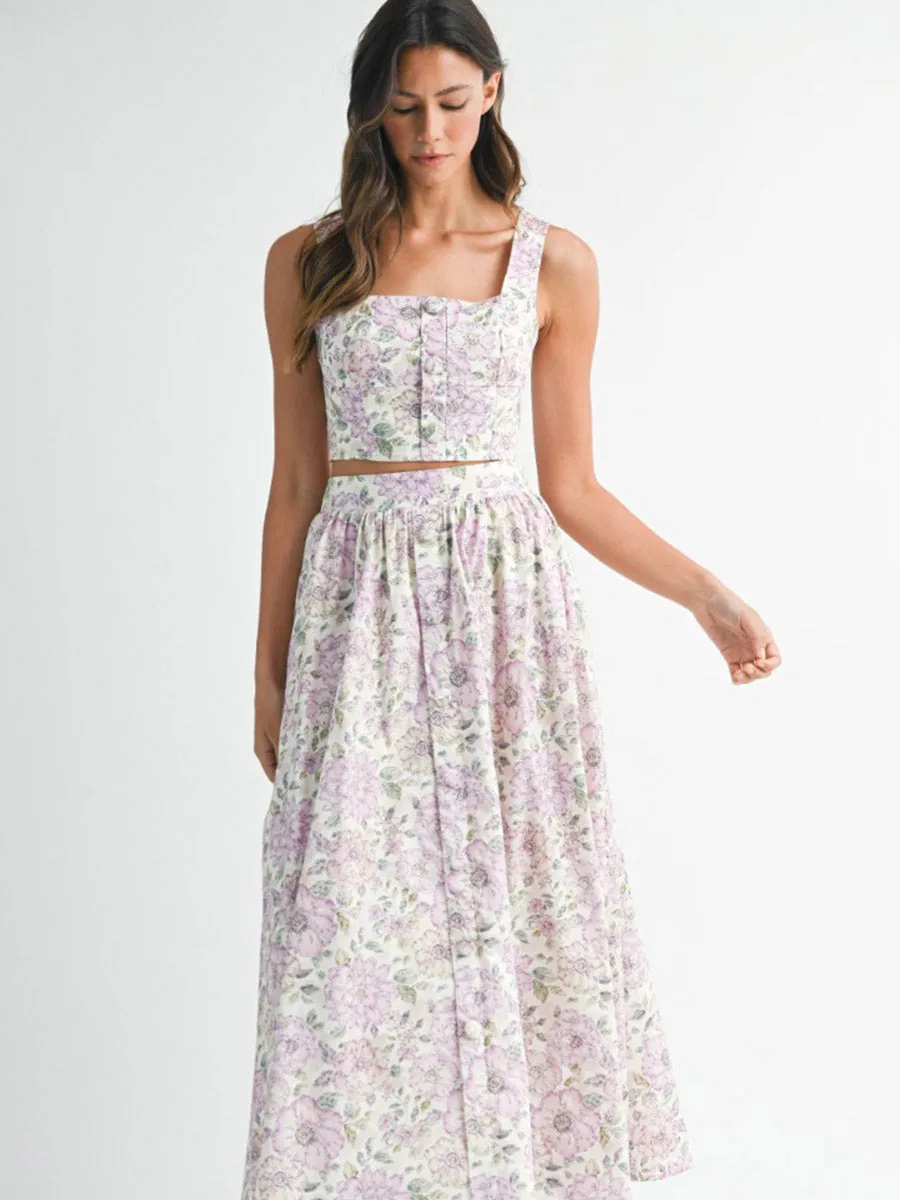 SQUARE NECK FLORAL CROP TOP sold by OAK product image thumbnail 2