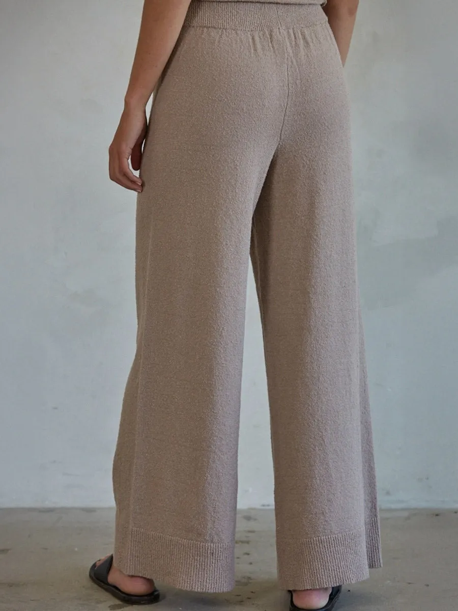 KNIT WIDE LEG PANT - TAUPE sold by OAK product image thumbnail 3
