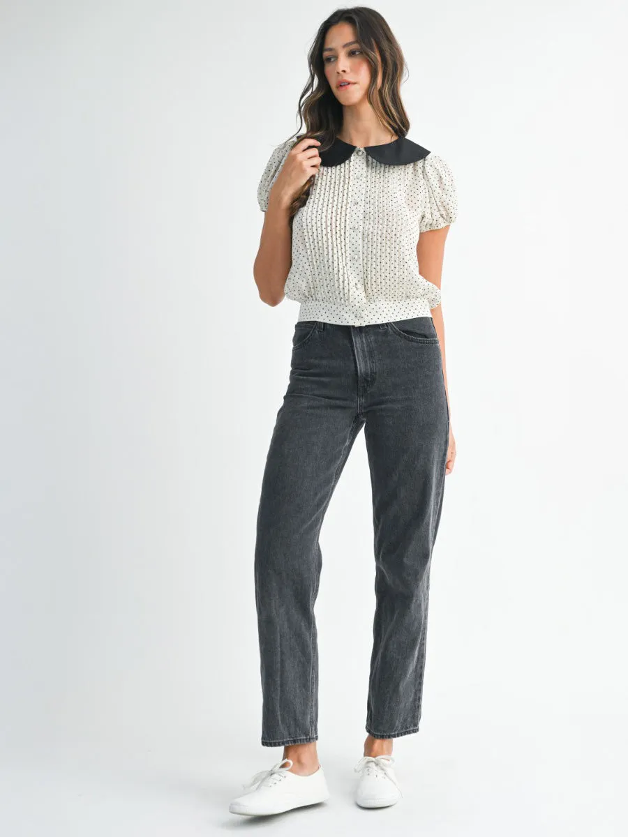 POLKA DOT PINTUCK SHIRT - CREAM sold by OAK product image thumbnail 4