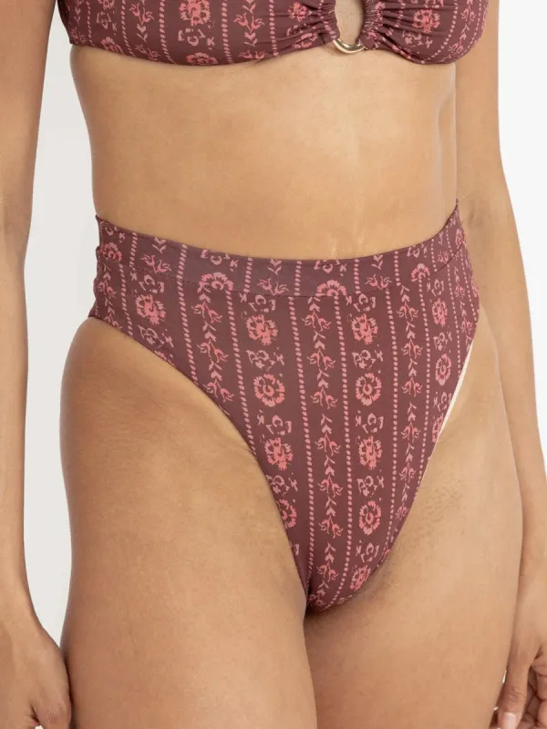 VINTAGE FLORAL HI WAIST BIKINI BOTTOM sold by OAK