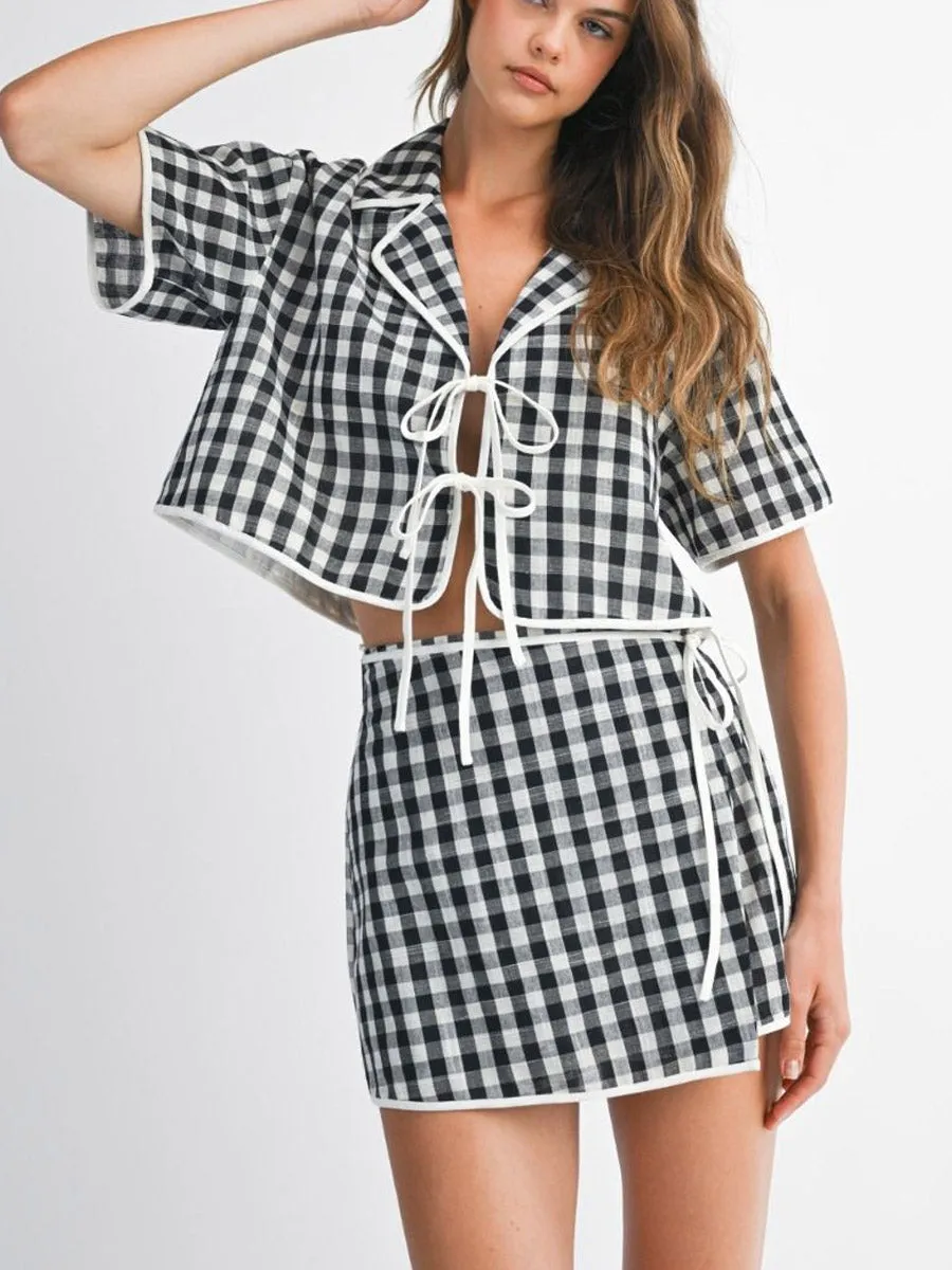 GINGHAM PLAID SKORT sold by OAK product image thumbnail 3