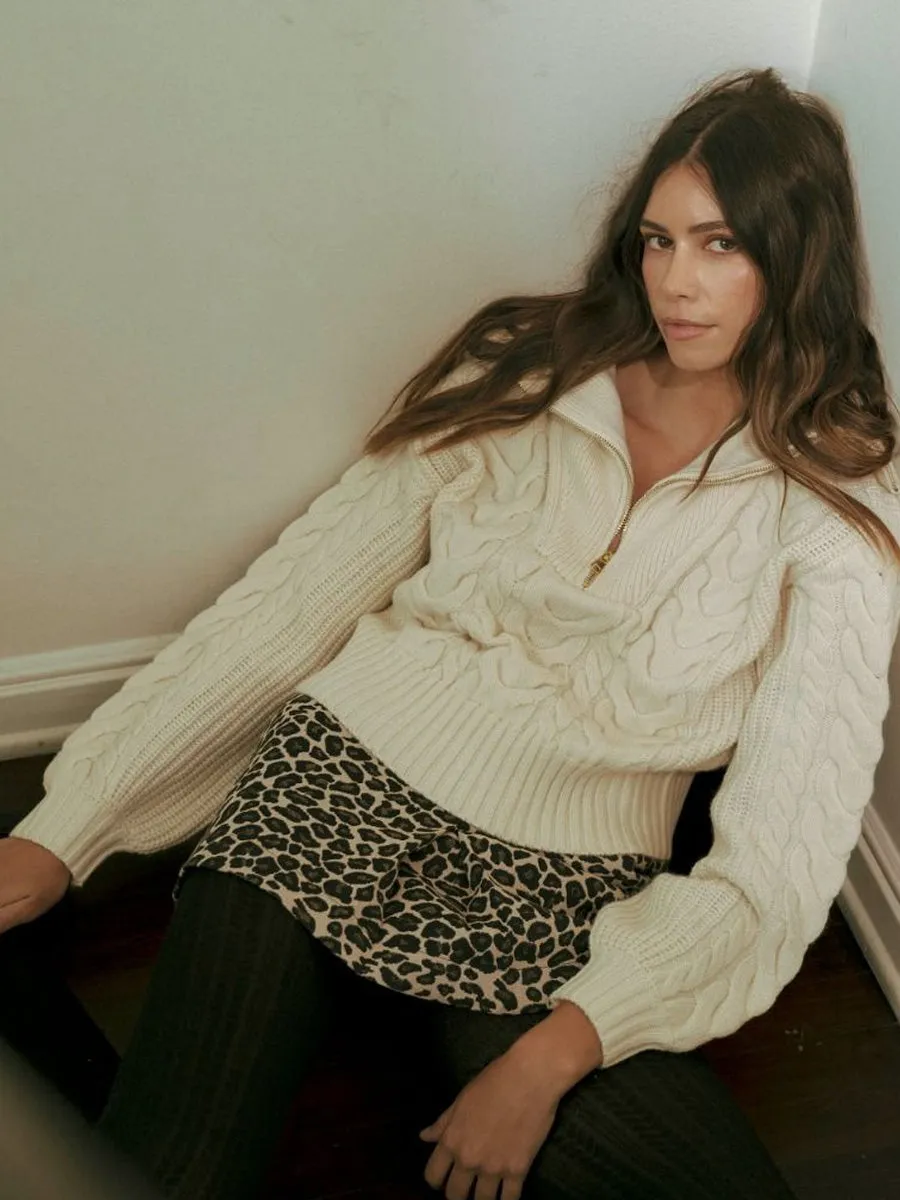 LEOPARD JACQUAD PLEATED MINI SKORT sold by OAK product image thumbnail 4