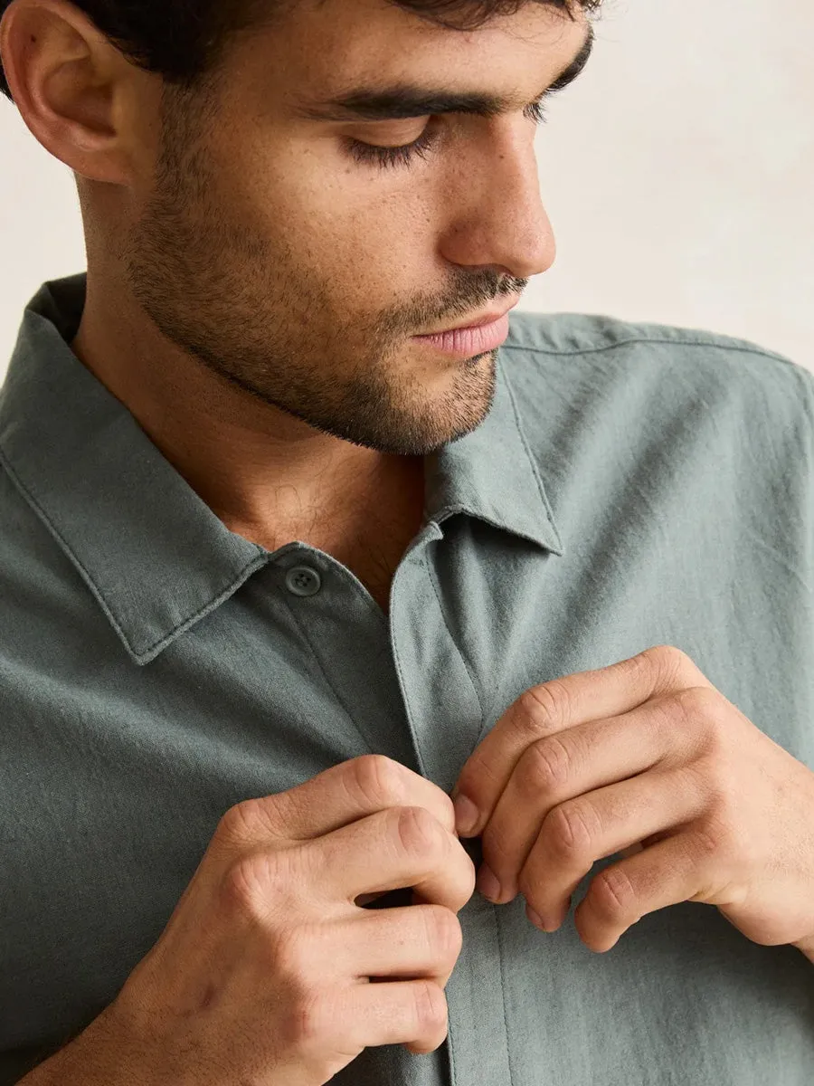RHYTHM LINEN SHORT-SLEEVE SHIRT - SILVER PINE sold by OAK product image thumbnail 3