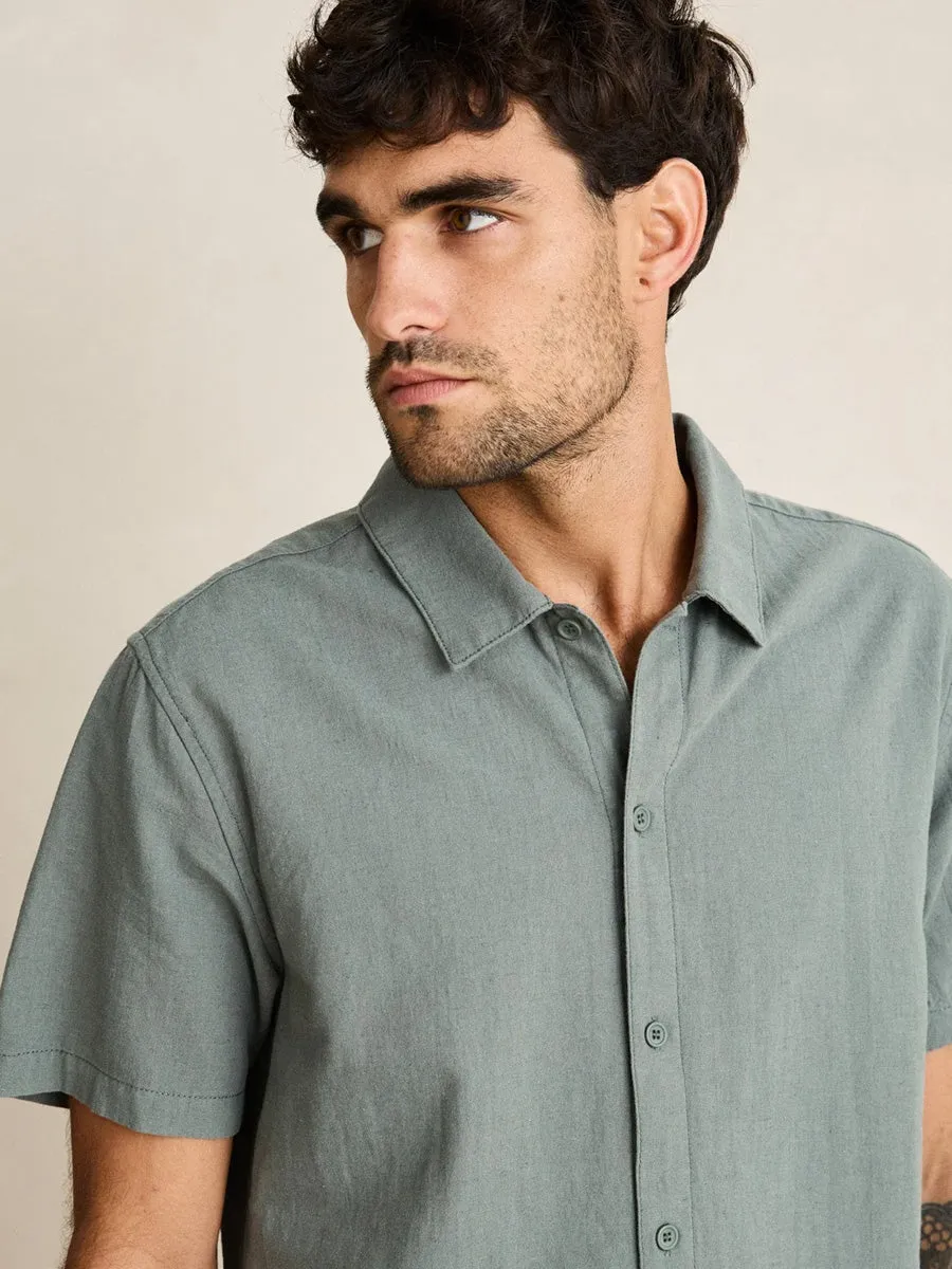 RHYTHM LINEN SHORT-SLEEVE SHIRT - SILVER PINE sold by OAK product image thumbnail 4