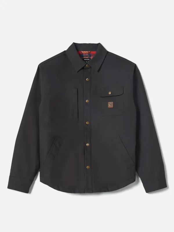 BRIXTON BUILDERS STRETCH OVERSHIRT - WASHED BLACK sold by OAK