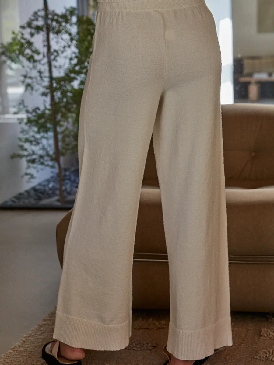 KNIT WIDE LEG PANT - IVORY sold by OAK product image thumbnail 2