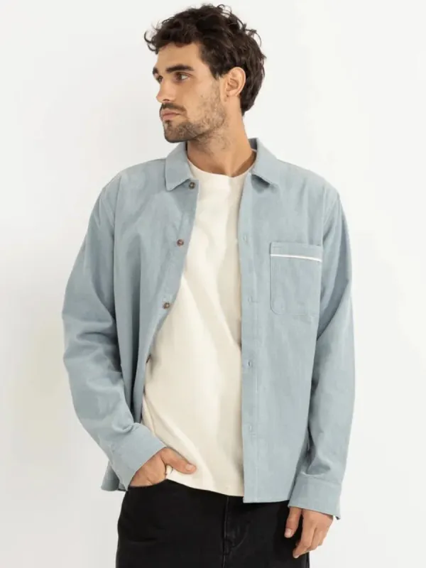 RHYTHM CORDUROY LONG-SLEEVE SHIRT - MIST sold by OAK