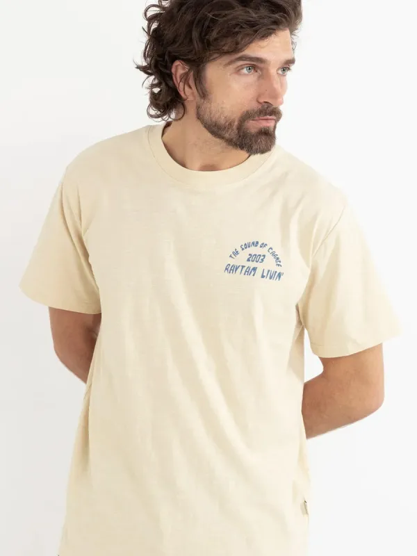 RHYTHM DOWN UNDER SLUB SHORT-SLEEVE T-SHIRT - CREAM sold by OAK