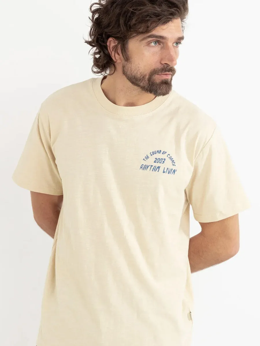 RHYTHM DOWN UNDER SLUB SHORT-SLEEVE T-SHIRT - CREAM sold by OAK